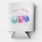 Waterverf Tropische Drink Paraplu Verjaardag Custo Blikjeskoeler (Voorkant)