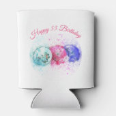 Waterverf Tropische Drink Paraplu Verjaardag Custo Blikjeskoeler (Achterkant)