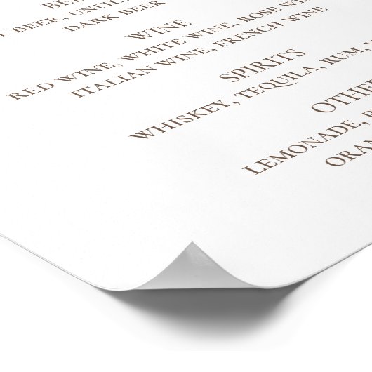 Waterverf tropische drinken met florale bruiloft m poster (Hoek)