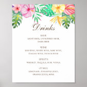 Waterverf tropische drinken met florale bruiloft m poster (Voorkant)