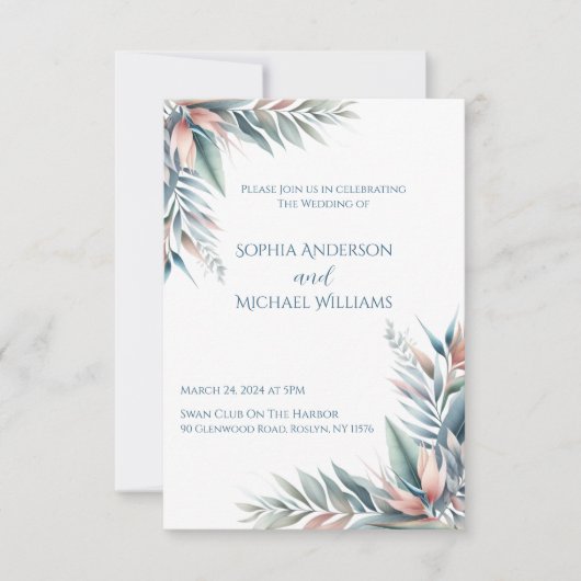 Waterverf Tropische droom-bruiloft Kaart (Voorkant)