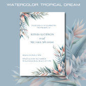 Waterverf Tropische droom-bruiloft Kaart