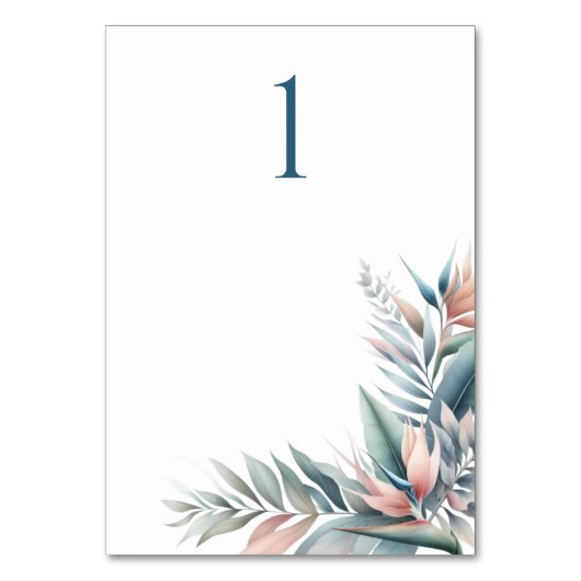 Waterverf Tropische Droom Bruiloft Tafel Kaart (Voorkant)