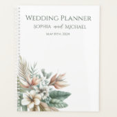Waterverf Tropische Elegantie-Bruiloft-Planner Planner (Voorkant)