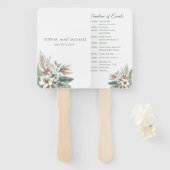 Waterverf tropische elegantie-bruiloft programma handwaaier (Voorkant en achterkant)