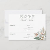 Waterverf tropische elegantie-bruiloft- RSVP kaartje (Achterkant)