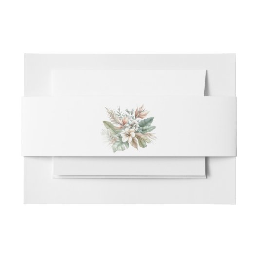 Waterverf tropische elegantie-bruiloft- uitnodigingen wikkel (Voorkant Voorbeeld)