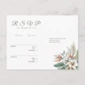 Waterverf Tropische Elegantie-RSVP-Wedding- Briefkaart (Achterkant)