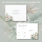 Waterverf Tropische Elegantie-RSVP-Wedding- Briefkaart