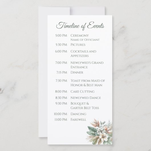 Waterverf Tropische Elegantie- Trouwprogramma- (Achterkant)