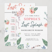 Waterverf Tropische Flamingo Bachelorette Kaart (Voorkant / Achterkant)