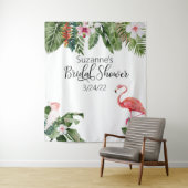 Waterverf Tropische Flamingo Bruidsdiner Wandkleed (In situ)