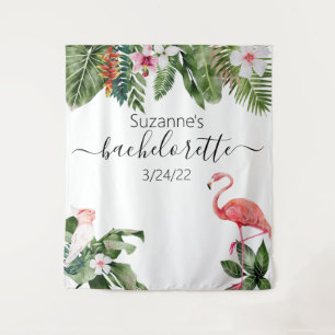 Waterverf Tropische Flamingo Meisjesuitje Wandkleed