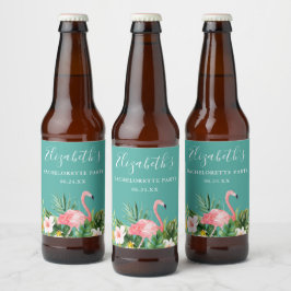 Waterverf Tropische Floral Bachelorette Bier Etiket