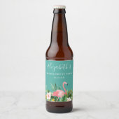 Waterverf Tropische Floral Bachelorette Bier Etiket (Voorkant)