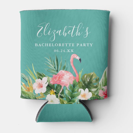Waterverf Tropische Floral Bachelorette Blikjeskoeler (Voorkant)