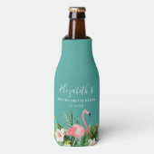 Waterverf Tropische Floral Bachelorette Flesjeskoeler (Fles Voorkant)