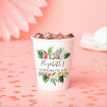 Waterverf Tropische Floral Bachelorette Papieren Bekers<br><div class="desc">Waterverf Tropisch Bloemen Groen Bachelorette Party Papieren bekers</div>