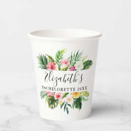 Waterverf Tropische Floral Bachelorette Papieren Bekers