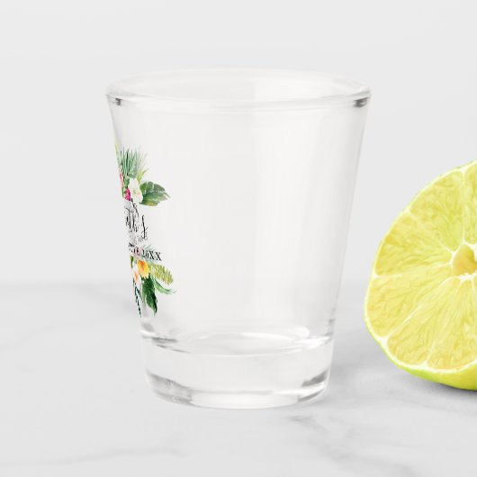 Waterverf Tropische Floral Bachelorette Shot Glas (Rechts)