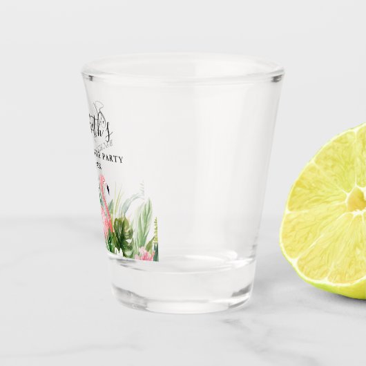 Waterverf Tropische Floral Bachelorette Shot Glas (Rechts)