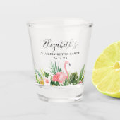 Waterverf Tropische Floral Bachelorette Shot Glas (Voorkant)