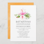 Waterverf Tropische Floral Bat Mitzvah Kaart<br><div class="desc">Waterverf strand bat mitzvah nodigt roze en oranje hibiscus uit,  die ontworpen zijn om snel en gemakkelijk aan uw specifieke evenement te worden aangepast.</div>