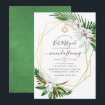 Waterverf Tropische Floral Bat Mitzvah Kaart<br><div class="desc">Tropische bladeren en magnolias bat mitzvah uitnodigingskaarten die aan uw gebeurtenisspecificaties kunnen worden aangepast.</div>