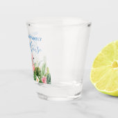 Waterverf Tropische Floral Beach House Blue Shot Glas (Rechts)