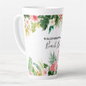 Waterverf Tropische Floral Beach House Large Latte Mok (Linkerhoek)