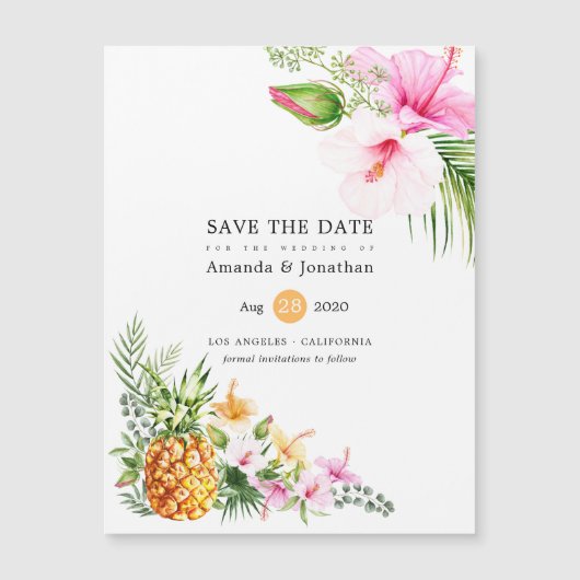 Waterverf Tropische Floral Beach Wedding (Voorkant)