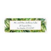 Waterverf Tropische Floral Beach Wedding Etiket (Voorkant)