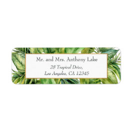 Waterverf Tropische Floral Beach Wedding Etiket