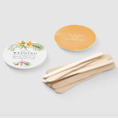 Waterverf Tropische Floral Beach Wedding Favor Handwaaier (Niet-gemonteerd)