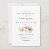 Waterverf Tropische Floral Beach Wedding Kaart (Voorkant)