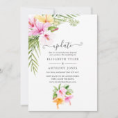 Waterverf Tropische Floral Beach Wedding Update Kaart (Voorkant)