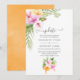 Waterverf Tropische Floral Beach Wedding Update Kaart