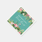 Waterverf Tropische Floral Familienaam Beach House Servet (Hoek)