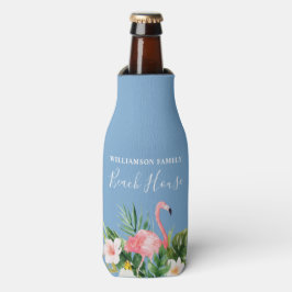 Waterverf Tropische Floral Family Beach House Blue Flesjeskoeler