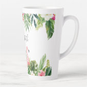 Waterverf Tropische Floral Flamingo Large Latte Mok (Rechts)