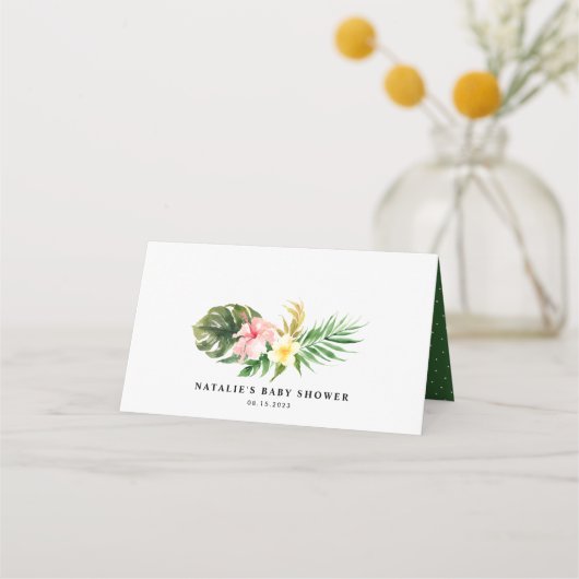 Waterverf Tropische Floral Garland Beach Party Plaatskaartje (Achterkant)