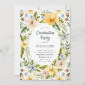 Waterverf Tropische Floral Gradual Party Kaart (Voorkant)