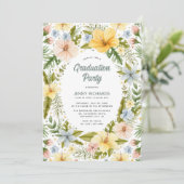Waterverf Tropische Floral Gradual Party Kaart (Staand voorkant)