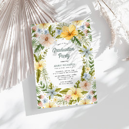 Waterverf Tropische Floral Gradual Party Kaart