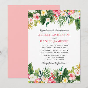 Waterverf Tropische Floral Greenery Wedding Pk Kaart