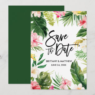 Waterverf Tropische Floral, het Groene Manuscript Save The Date