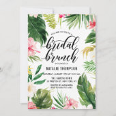 Waterverf Tropische Floral Lijst Bridal Brunch Kaart (Voorkant)
