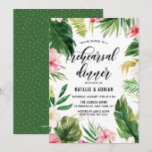 Waterverf Tropische Floral Lijst repetitie Kaart (Voorkant / Achterkant)