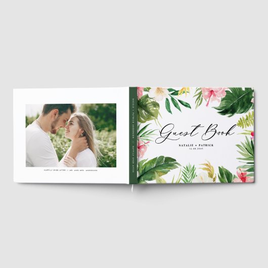 Waterverf Tropische Floral Lijst Wedding Gastenboek (Volledig)