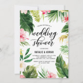 Waterverf Tropische Floral Lijst Wedding Shower Kaart (Voorkant)